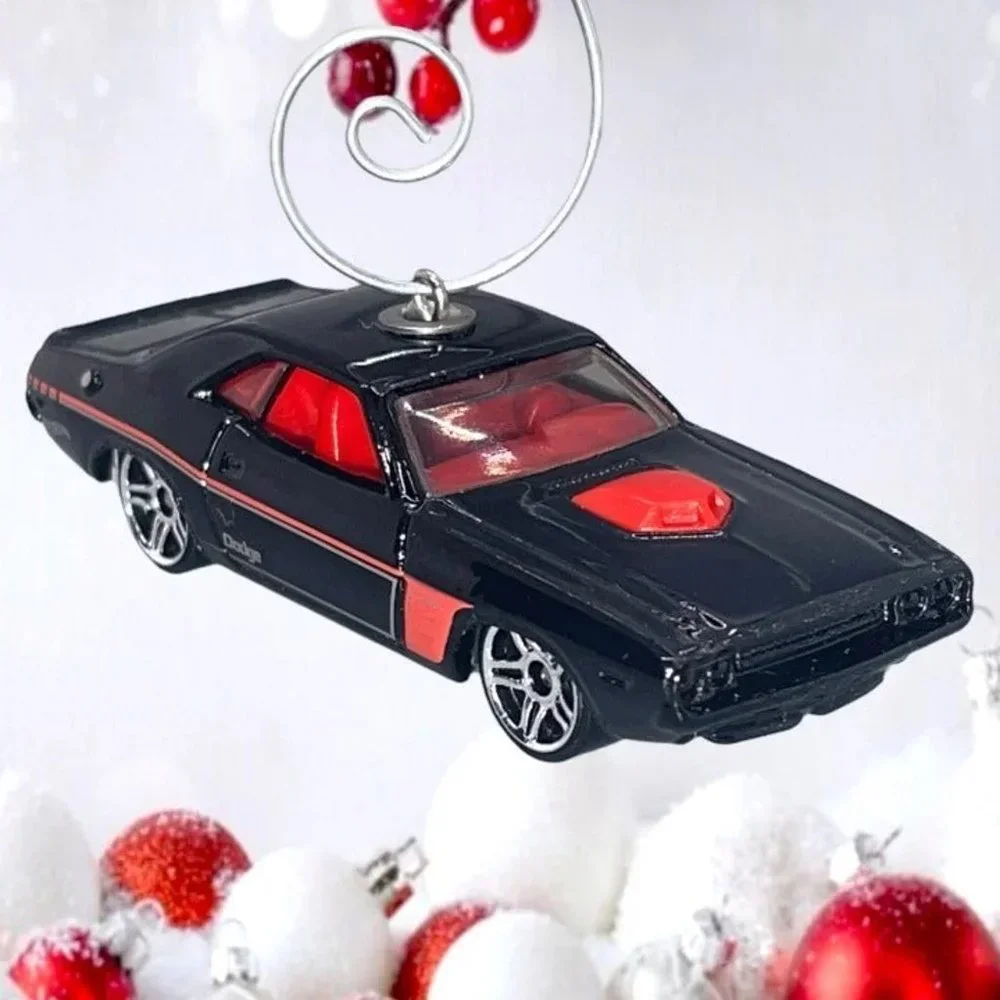 1970 Black Dodge Challenger 1:64 ONE OF A KIND Christmas Tree Ornament